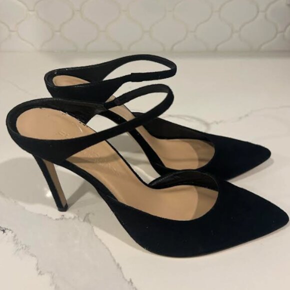 Club Monaco Black Suede Strappy Heels – Size 38 - Picture 1 of 5